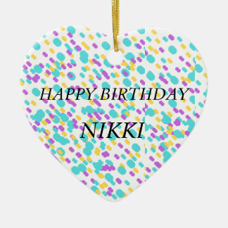 彼女のためのかわいい誕生日グリーティングカード セラミックオーナメント