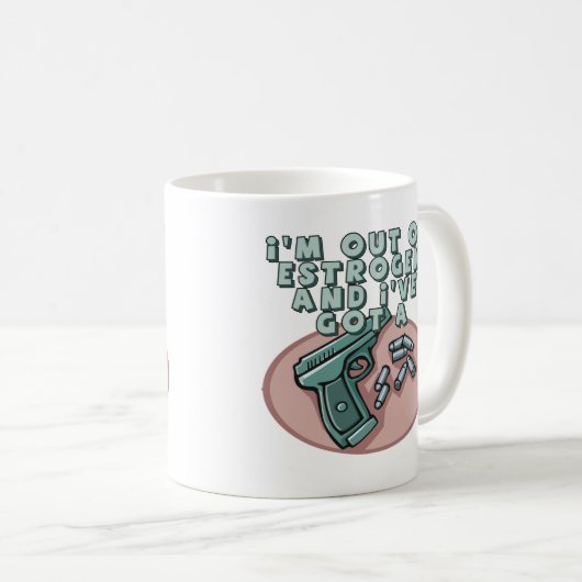 彼女のためのエストロゲンのTシャツそしてギフトから コーヒーマグカップ (正面右)