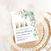 彼女のためのエレガントな花の100歳の誕生日招待状 招待状