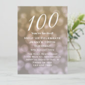 彼女のためのエレガントな100歳の誕生日招待状 招待状 (スタンド正面)