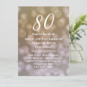 彼女のためのエレガントな80歳の誕生日招待状 招待状 (スタンド正面)
