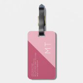 彼女のためのエレガントアモダン、幾何学的な旅行ピンク ラゲッジタグ (裏面縦)