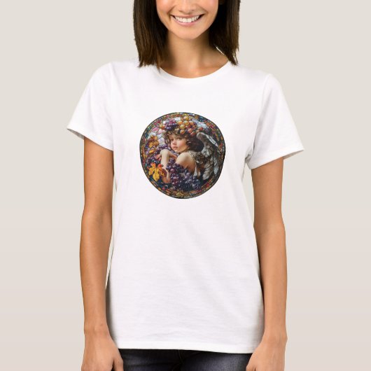 彼女のためのエンジェル レディース トップTシャツ Tシャツ (正面)