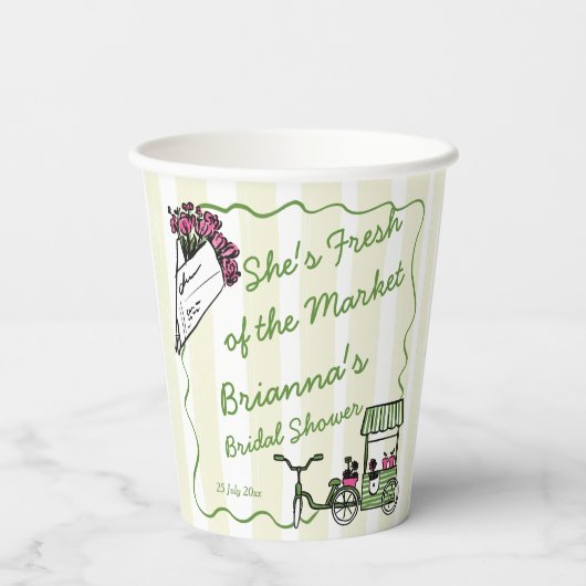 彼女のためのオーダーメイドのブライダルシャワーデザイン 紙コップ (裏面)