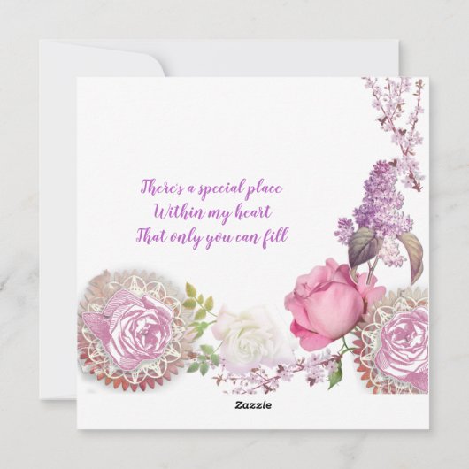 彼女のためのカスタムスイートハートバレンタイン ヴィンテージローズ シーズンカード