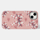 彼女のためのカスタムピンクコケットリボン携帯ケース Case-Mate iPhoneケース (裏面 (横))
