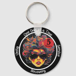 彼女のためのカスタム回復マイルストーンギフト – ポップ・アートの Art キーホルダー