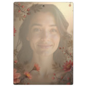 彼女のためのカスタム肖像画 - 個人化された写真ギフト クリップボード (裏面)