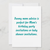 彼女のためのギフトのお母さんのお気に入りのなことわざ 招待状 (裏面)