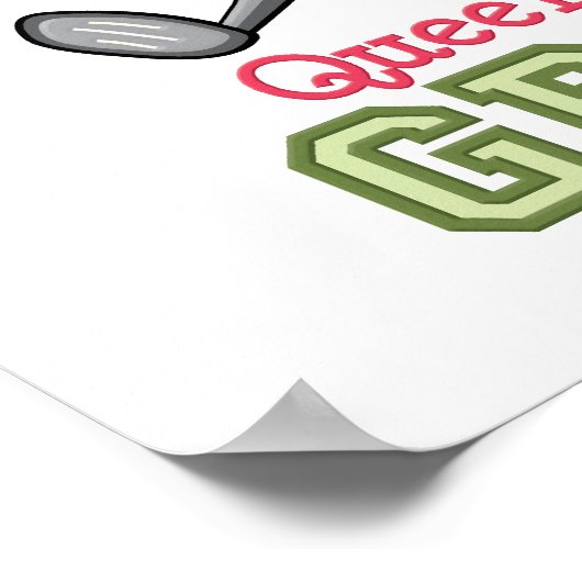 彼女のためのグリーンゴルフポスターの女王 ポスター (角)