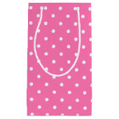 彼女のためのショッキングピンクの白い水玉模様のエレガントなパターン スモールペーパーバッグ (正面)