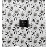 彼女のためのトレンディなモノクロのシャワーカーテン シャワーカーテン (正面)