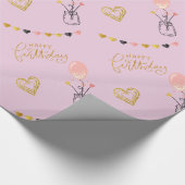 彼女のためのハッピーバースデー ラッピングペーパー (角)
