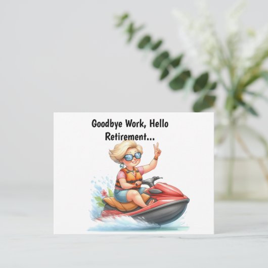 彼女のためのハッピーリタイア引用文 ポストカード (スタンド正面)