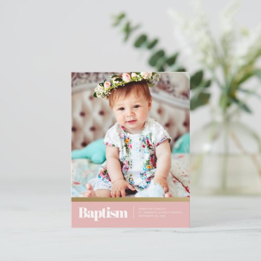 彼女のためのバプテスマモダンスとシンプル写真 ポストカード (スタンド正面)