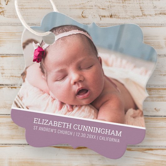 彼女のためのバプテスマ |シンプルタイポグラフィカスタム写真 フェイバータグ