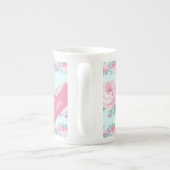 彼女のためのパーソナライズされた粗末なシックなフローラギフト ボーンチャイナマグカップ (裏面)