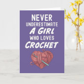 彼女のためのピンクのクロシェカード　クロシェ作家　クロシェ編み カード (黄色い花)