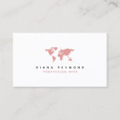 彼女のためのピンクの世界地図を持つビジネスマン 名刺 (正面)