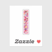 彼女のためのピンクの花の植物学的なモノグラムの手紙I シール (シート)