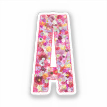 彼女のためのピンクの花の植物学的なモノグラムの文字A