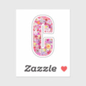 彼女のためのピンクの花の植物学的なモノグラムの文字B シール (シート)