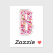 彼女のためのピンクの花の植物学的なモノグラムの文字B シール (シート)