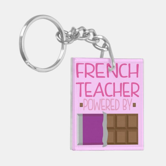彼女のためのフランスのな先生チョコレートギフト キーホルダー (正面左)