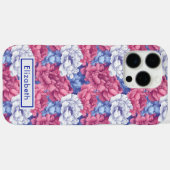 彼女のためのフローラル・ピオニーのカスタム名iPhoneケース Case-Mate iPhoneケース (裏面 (横))