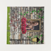 彼女のためのロマンチックなヴィンテージ自転車花写真 タペストリー (正面(横))