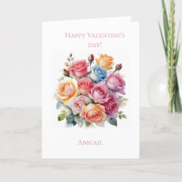 彼女のためのローズブーケのバレンタインデーのカード シーズンカード