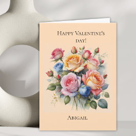 彼女のためのローズブーケのバレンタインデーのカード シーズンカード