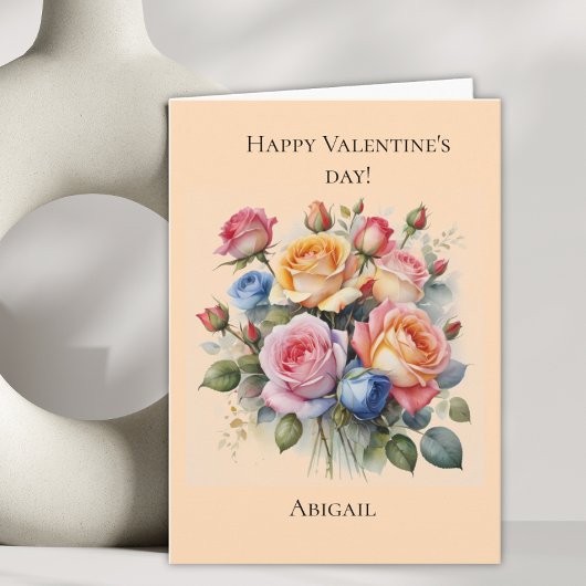 彼女のためのローズブーケのバレンタインデーのカード シーズンカード