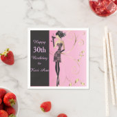 彼女のための上品な誕生日をカスタマイズ スタンダードカクテルナプキン (インサイチュ)