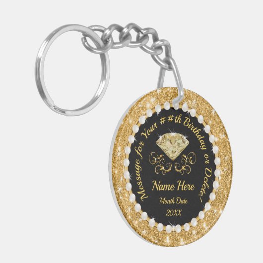 彼女のための安価な誕生日ギフト、誕生日の好意 キーホルダー (正面左)