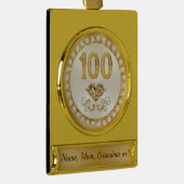 彼女のための安価な100誕生日ギフトおばあちゃん、 ゴールドプレートバナーオーナメント (右)