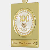 彼女のための安価な100誕生日ギフトおばあちゃん、 ゴールドプレートバナーオーナメント (左)