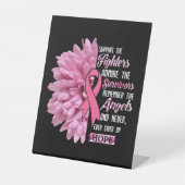 彼女のための戦闘機の贈り物を支持する乳がん 台座サイン (正面)