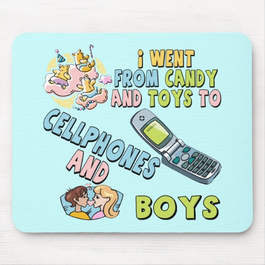 彼女のための携帯電話および男の子のTシャツおよびギフト マウスパッド (正面)