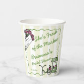 彼女のための新しい市場スタイルのブライダルシャワーテンプレート 紙コップ (裏面)