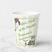 彼女のための新鮮な市場スタイルのウェディングシャワーのカスタムオーダー 紙コップ (正面)