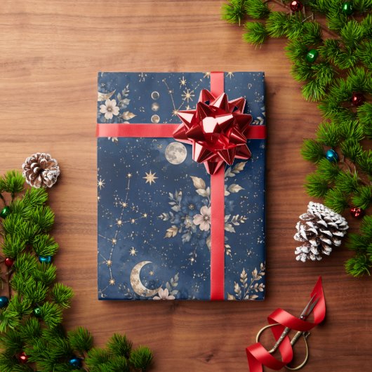 彼女のための月の夜空ギフト包装紙 ラッピングペーパー (クリスマスギフト)