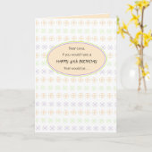 彼女のための桃色の第40誕生日の挨拶状 カード (黄色い花)