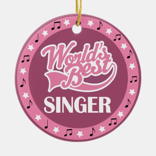 彼女のための歌手のギフト セラミックオーナメント (正面)