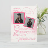 彼女のための水彩卒業ブランチエレガント 招待状 (スタンド正面)