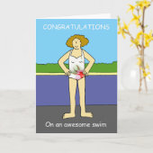 彼女のための泳素晴らしぎおめでとう カード (黄色い花)