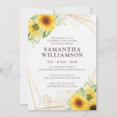 彼女のための洗礼ひまわり花幾何学 招待状 (正面)