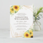 彼女のための洗礼ひまわり花幾何学 招待状 (スタンド正面)