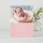 彼女のための洗礼 | モダン シンプル フレーム 招待状 (スタンド正面)