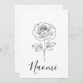 彼女のための特別な6月のバラの誕生花ギフト 招待状 (正面/裏面)